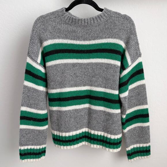 Urban Outfitters Oversized Striped Boyfriend Sweater Small Preppy Academia Crew - Picture 4 of 10